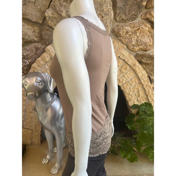 Sundance Brown Lace Tank Top Women’s Size Small - Picture 2 of 5